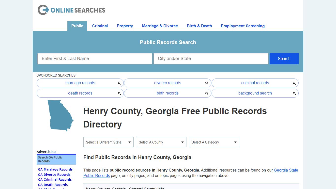 Henry County, Georgia Public Records Directory - OnlineSearches.com