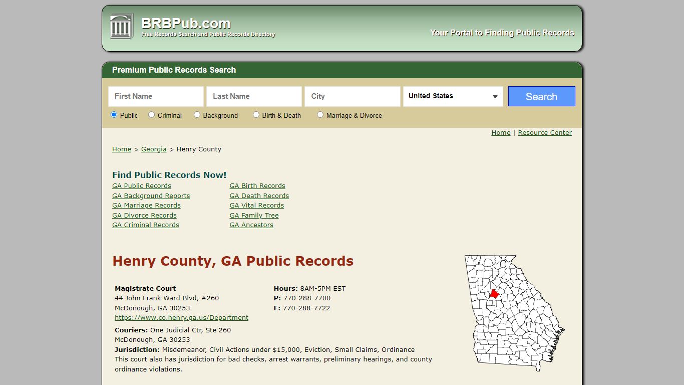 Henry County Public Records | Search Georgia Government Databases - BRB Pub